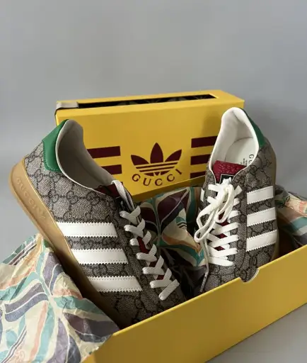 Gucci x Adidas Gazelle GG Logo Monogram Sneakers