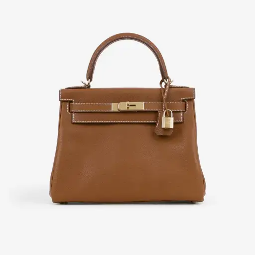 Hermès Kelly 28 - Fauve Barenia Faubourg | Gold Hardware