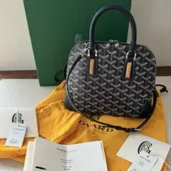 GOYARD ゴヤール ヴァンドームミニ ネイビー レザーストラップ付