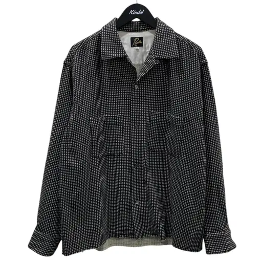 層がr亜オープンカラーシャツ C．O．B． Classic Shirt - W／N Melton ／ Pt． シーオービー クラシックシャツ ウールナイロン メルトンプリント HM110