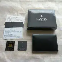 LANVIN COLLECTION 名刺入れ カードケース 馬革 牛革 ブラック