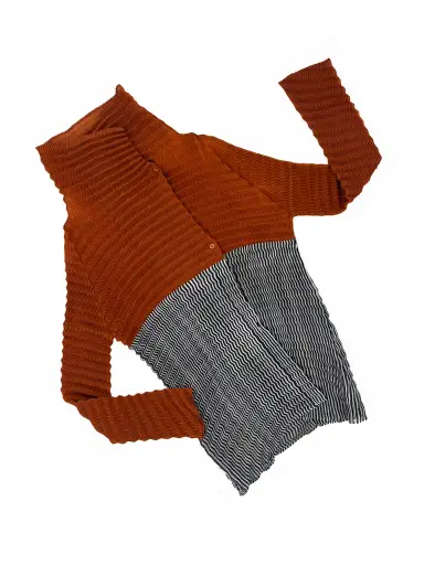 Issey Miyake mixed print pleated top