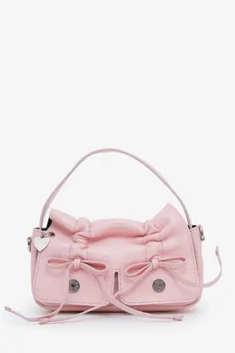 Acne Studios Pink Leather Multipocket Micro Bag with Strap