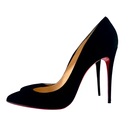 Christian Louboutin "So Kate" Black Veau Velour Pumps, 41