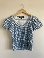 Lieve Van Gorp Floral Print Cotton Shirt With Lace Detail Small Vintage Archive