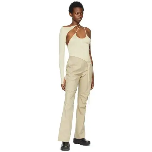 HYEIN SEO SSENSE Exclusive Beige Boot Cut Trousers Size 3 2021 Archive