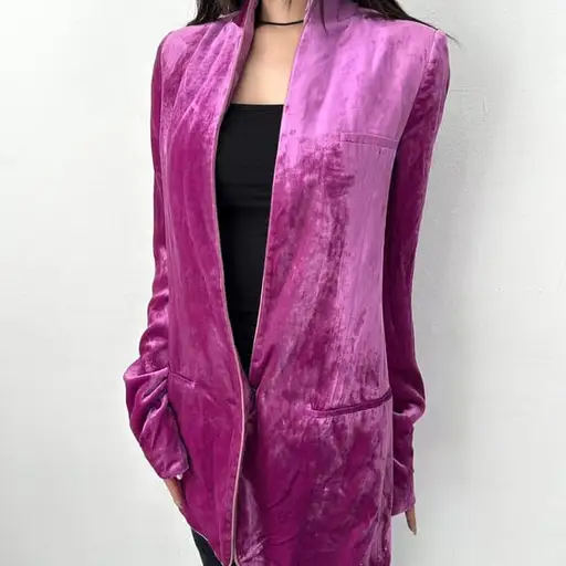 하이더아커만 14ss 런웨이 퍼플 벨벳 블레이저