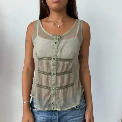 Vintage Mesh Khaki Cop Copine