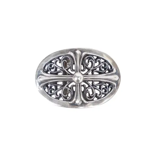 CHROME HEARTS 1 INCH OVAL CROSS BELT BUCKLE