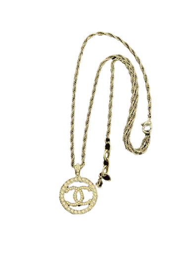 Chanel Gold-Tone Necklace with Mother-of-Pearl Pearl Pendant