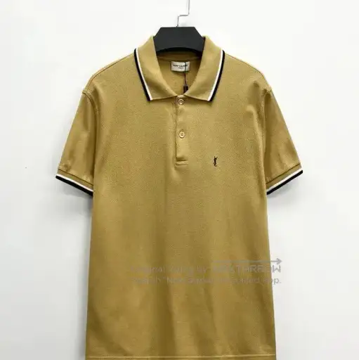 YSL Khaki Short Sleeve T-Shirt for Spring .