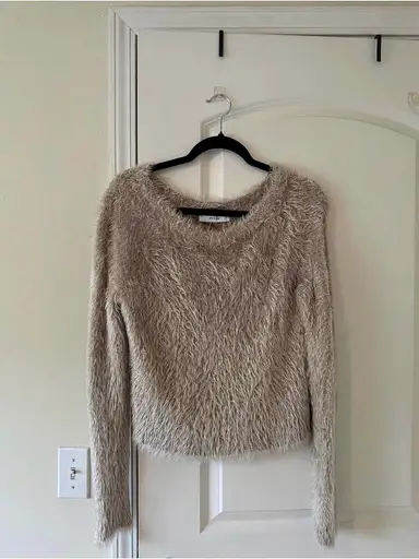 Marine Serre Fluffy Moon Jacquard Knit Crewneck Sweater Beige & Black Large
