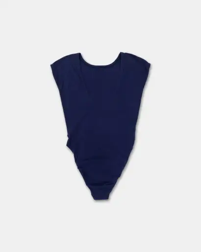 Jil Sander 1980s Basic Body Top Blue