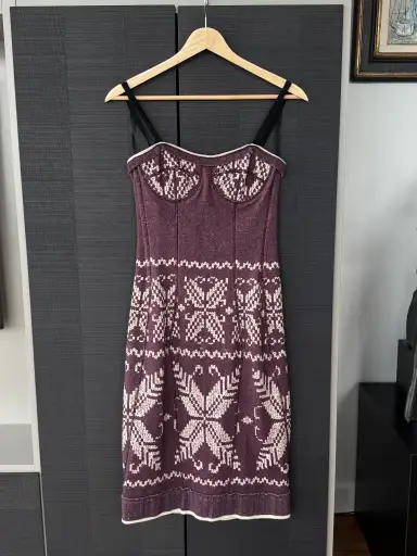 Vintage Dolce & Gabbana Knit Bustier Midi Dress