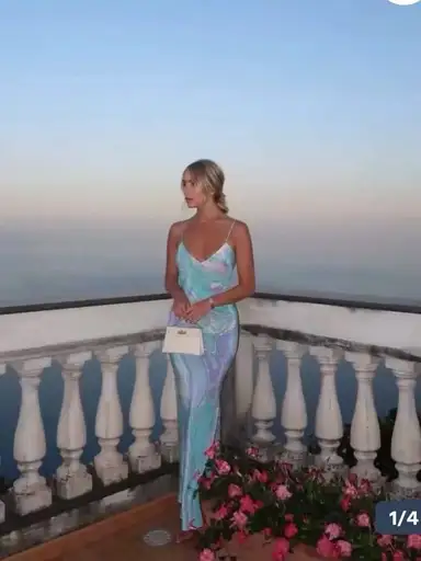 vestido longo emilio pucci seda estampado