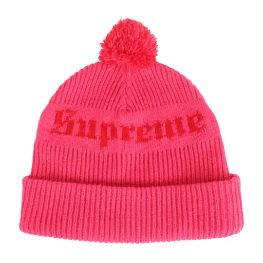 オールドイングリッシュロゴ ポンポン ニットビーニー(Old English Beanie)