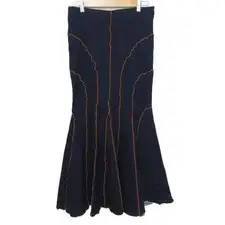 JPG Jean Paul Gaultier denim maxi mermaid skirt, size 42, indigo. Women USED
