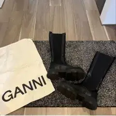 GANNI ブラック ロングブーツ