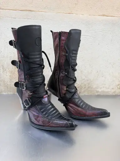 NEW ROCK HEELS BLACK/PURPLE SIZE 40