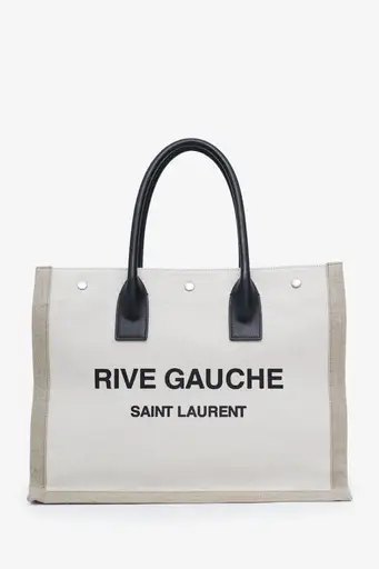 Saint Laurent Linen Canvas Rive Gauche Tote Bag