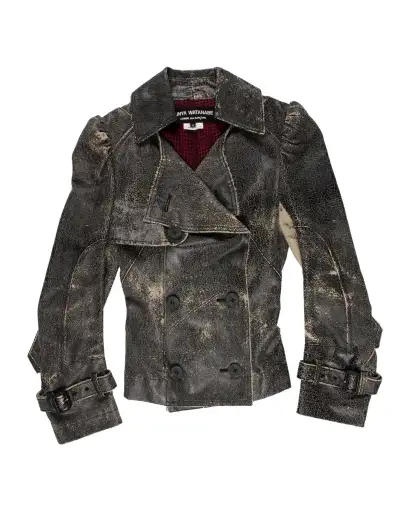 SS2006 Distressed Grey Peaked Collar Jacket