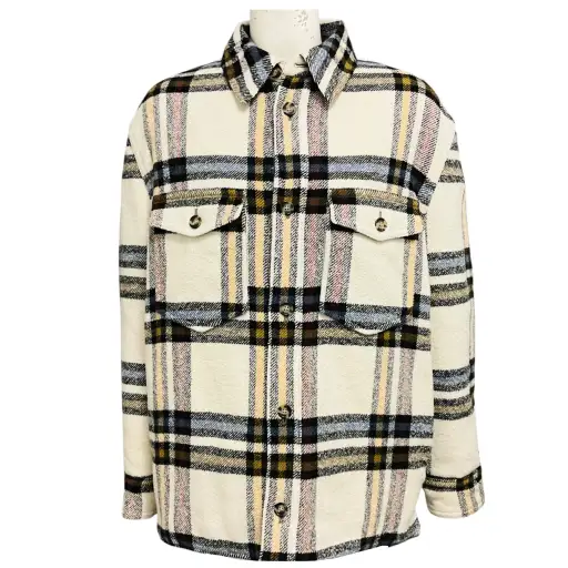 Isabel Marant Etoile Ecru Ervey Checked Padded Jacket