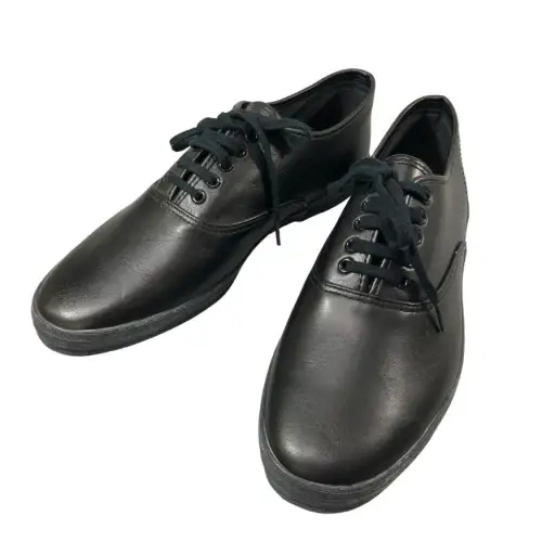 コムデギャルソン レザースニーカー プレーントゥ ブラック レディース サイズ23.0 COMME des GARCONS 約23.0cm【AFC44-2】
