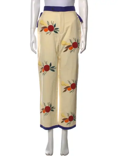 Floral Print Straight Leg Pants