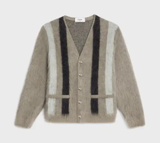 Celine cardigan in brushed mohair oatmeal/black