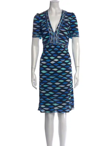 Patterned Knee-Length Dress