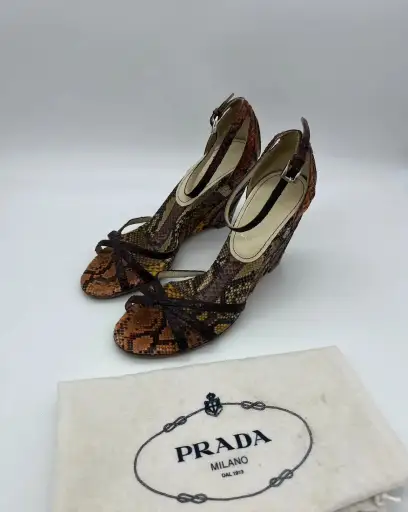 Prada Zeppe Vintage in Pelle di Pitone Multicolore