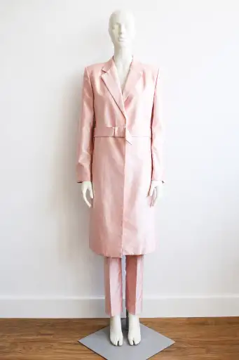 Gucci by Tom Ford S/S98 Pink Silk Satin Coat & Trousers