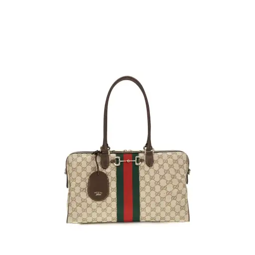 Beige Fabric Handbag