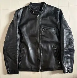 【美品】BACKBONE バックボーン シングルライダース レザージャケット 黒 ブラック riri M