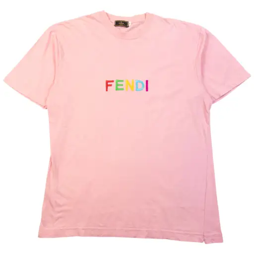 Vintage 90s Fendi Embroidered T Shirt Size S
