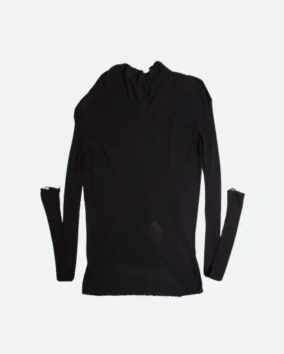 Rick Owens - SS16 Cyclops Cowl Neck Long sleeve Top - IT 38/US 4 - Black