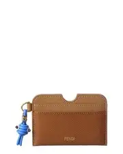 Fendi Ff Diamond Leather Card Case Women's Brown