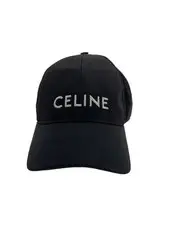 CELINE Logo Baseball Cap, Size M, Cotton, Black, Men's, 2AUS9242N