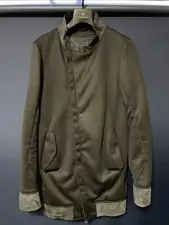 incarnation Calf Leather Trim Jacket Polyester Size S Made in Italy