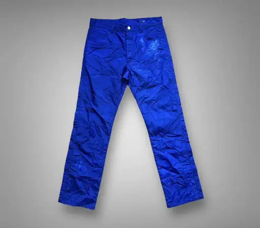 Airbag Crinkle Nylon Metallic Blue Pants