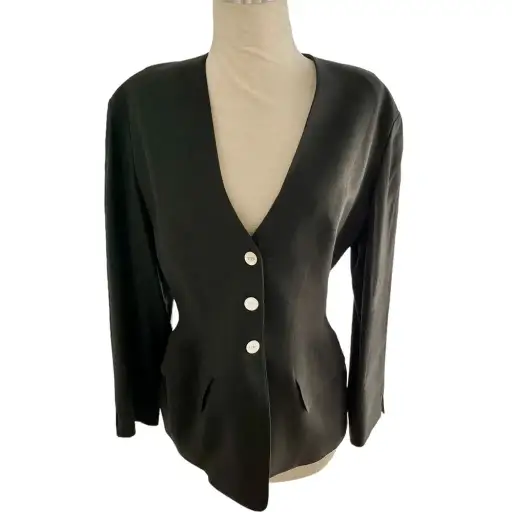 VINTAGE THIERRY MUGLER BLACK BLAZER JACKET 8/10