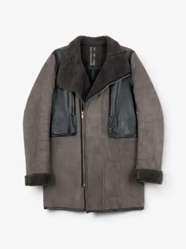 Rick Owens Sample Shearling Leather Coat