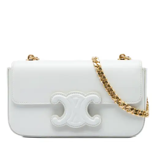 Celine Calfskin Cuir Triomphe Chain Shoulder Bag