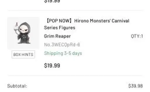 POP NOW Hirono Monsters' Carnival Grim Reaper Figure