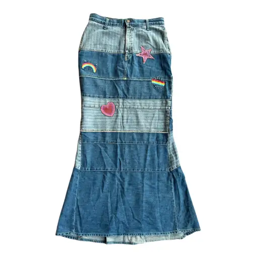 Hysteric Glamour patchwork denim skirt