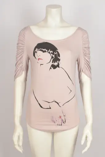 CHLOÉ GRAPHIC A/W 2001 BABY PINK T-SHIRT