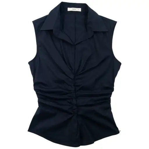 Vintage 2000s Prada Ruched Sleeveless Blouse Womens Size S