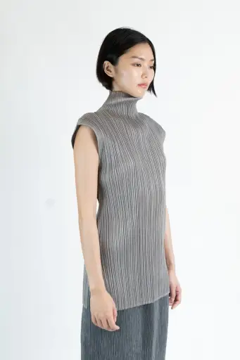 Pleats Please Issey Miyake  Classic Pleated Sleeveless Top
