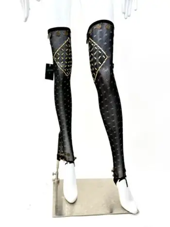 Jean Paul Gaultier 1989 Mesh Beaded Thigh-High Leg Warmers