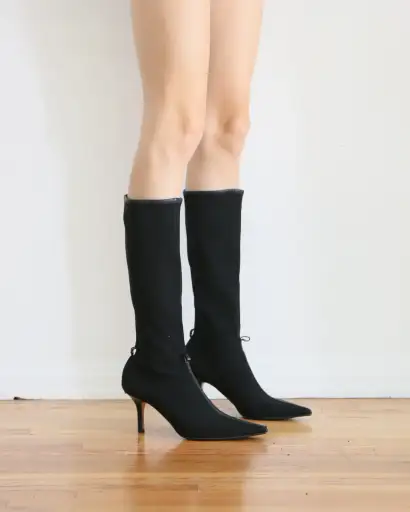 Gucci Black Knee High Sock Boots